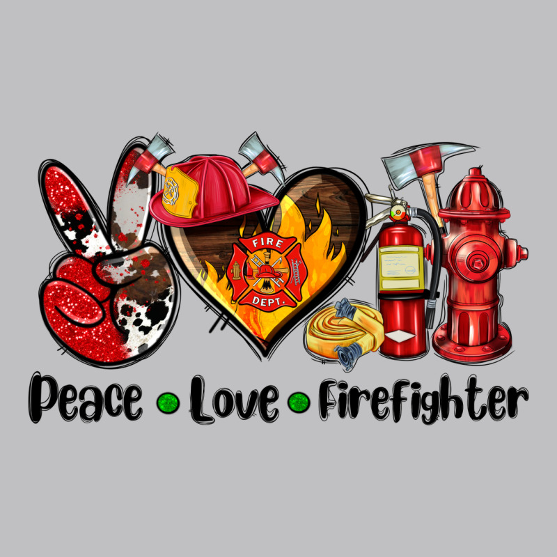 Peace Love Firefighter Classic Tee by AdoDesignShop | Teevron