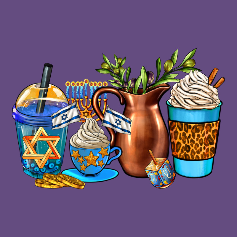 Hannukah Coffee Cups Vintage Hoodie by AdoDesignShop | Teevron
