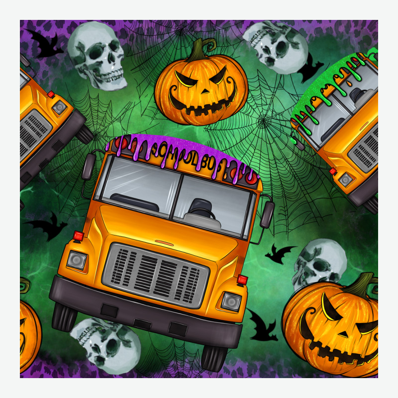 Halloween Bus And Pumpkin Seamless Pattern Urban Heavy Tee by BundleAndBundleShop | Teevron
