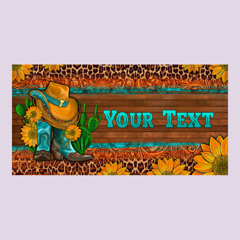 Preview Custom Cowboy Boots Sunflowers And Cactus License Plate Classic Tee by Artiststas | Teevron