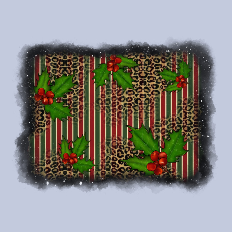 Christmas Plaid Leopard Mistletoe Background Long Sleeve Tee by BarkalooDesign | Teevron
