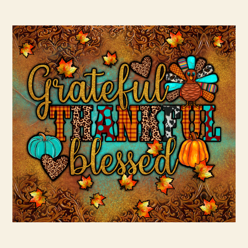 Grateful Thankful Blessed Turkey Vintage Tee by JahusDesignShop | Teevron