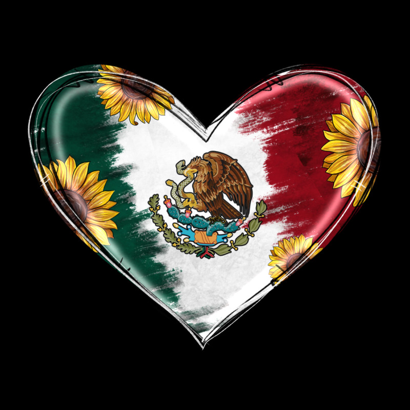 Sunflower Mexican Flag Heart Ladies Tee by RanaPortraitStore | Teevron
