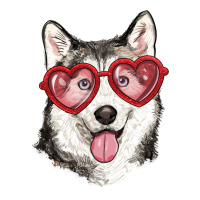 husky with love glasses | Teevron