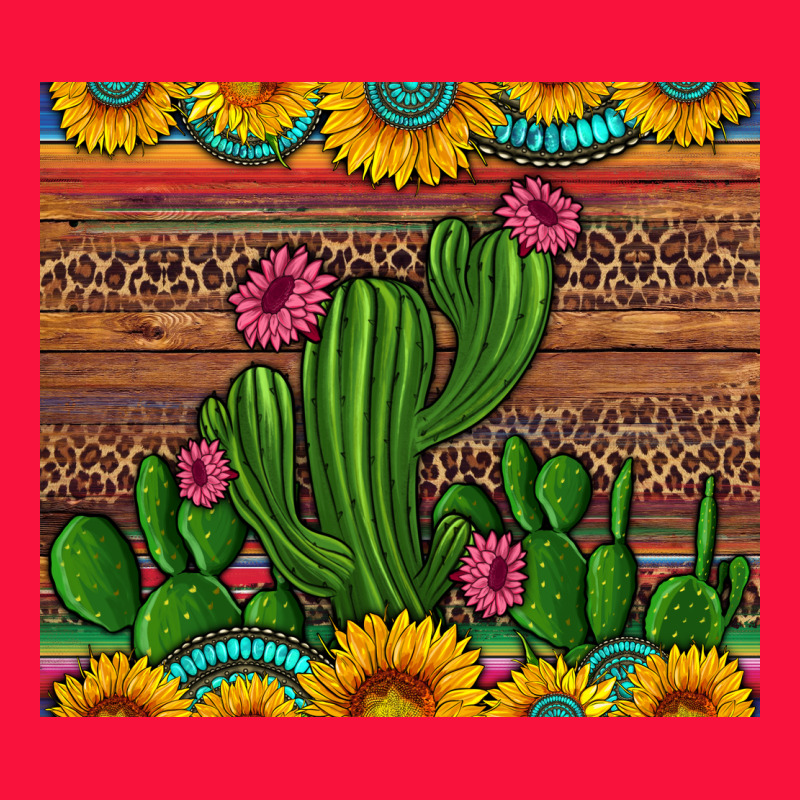 Sunflowers Turquoise Serape Cactus Tumbler Classic Tee by Artiststas | Teevron