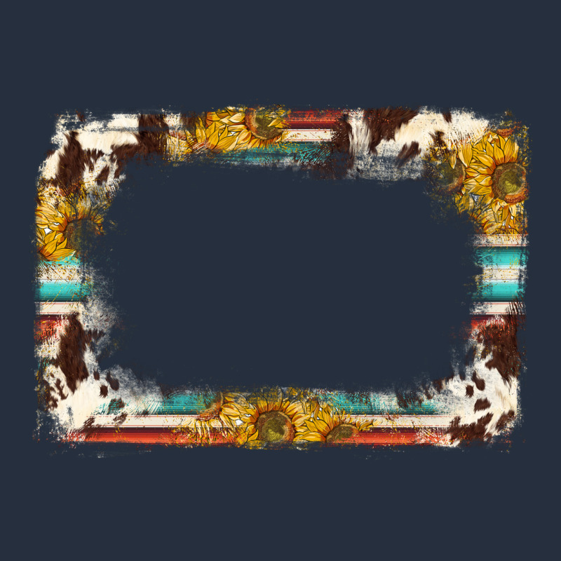 Western Serape Sunflower Background Frame Zipper Hoodie by NancyCooperArtShop | Teevron