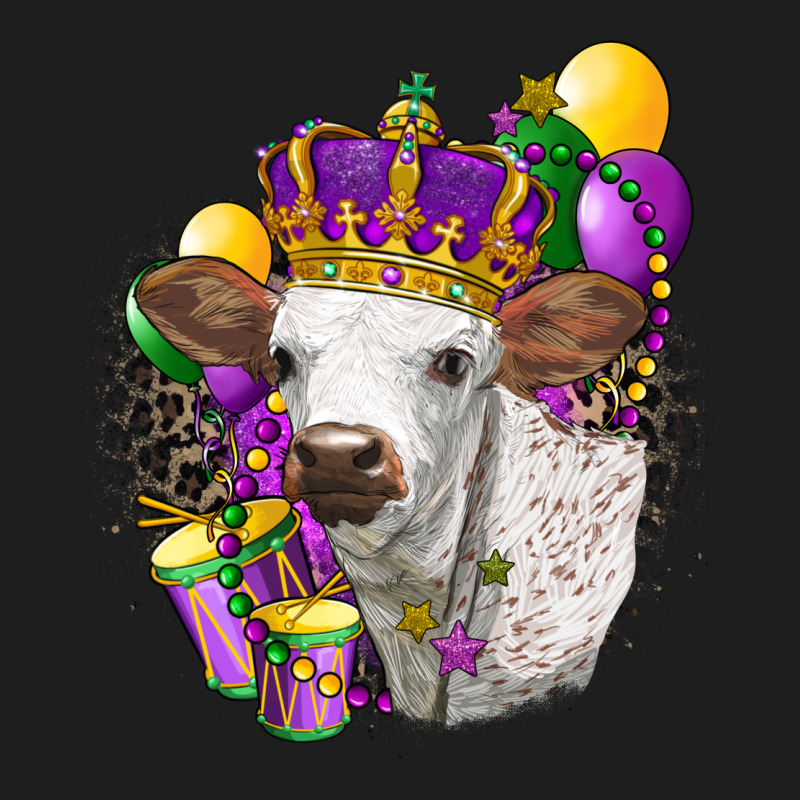 Mardi Gras Longhorn Calf Heavyweight Hoodie by LillyAllenDesigns | Teevron