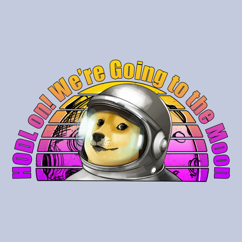 Doge Coin Hodl On We're Going To The Moon Retro Sunset Long Sleeve Tee by Jasminsmagicworld | Teevron