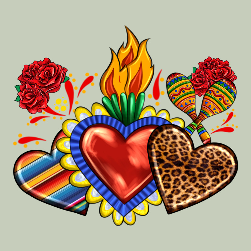 Sacred Heart With Leopard And Serape Heart Ladies Tee by RanaPortraitStore | Teevron