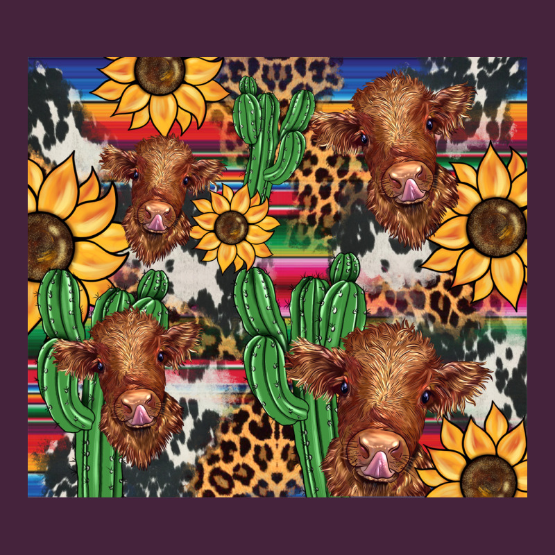 Western Cactus Sunflower Highlands Cow Long Sleeve Tee by BarkalooDesign | Teevron