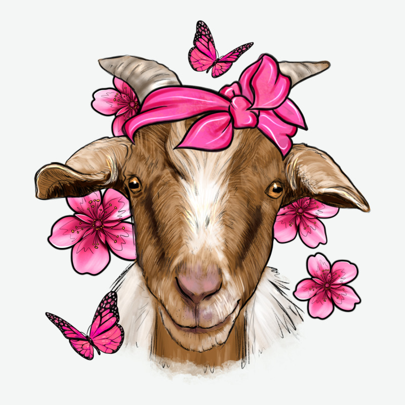 Pink Floral Bandana Goat Urban Heavy Tee by Jasminsmagicworld | Teevron