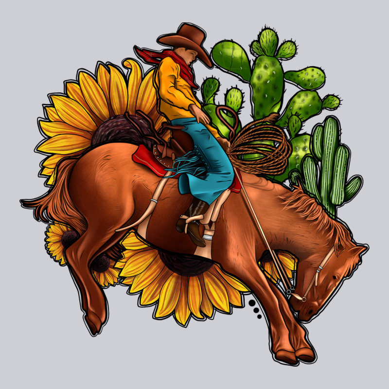 Rodeo Cowboy Sunflower Cactus Heavyweight Sweatshirt by JahusDesignShop | Teevron