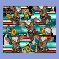 Western Horseshoe Sunflower Brown Cow Long Sleeve Tee | Teevron