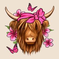 Floral Pink Bandana Longhaired Cow Urban Heavy Tee | Teevron