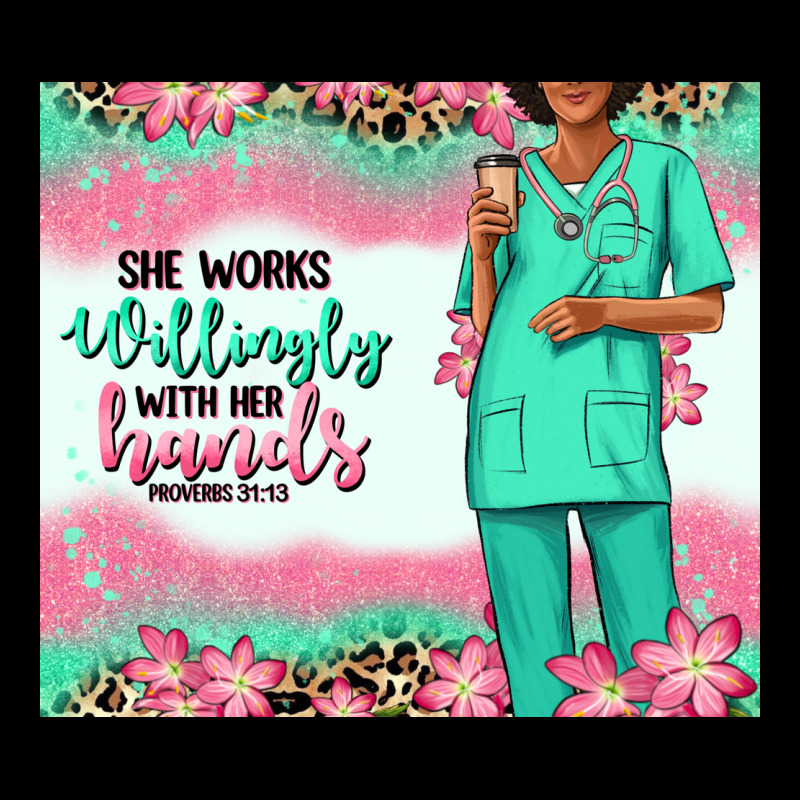 She Works Willingly With Her Hands Afro Nurse Ladies Tee by RanaPortraitStore | Teevron
