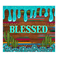 blessed annd cactus with gemstone tumbler | Teevron