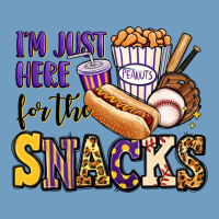 I'm Just Here For The Snacks Baseball Purple And G Urban Heavy Tee | Teevron