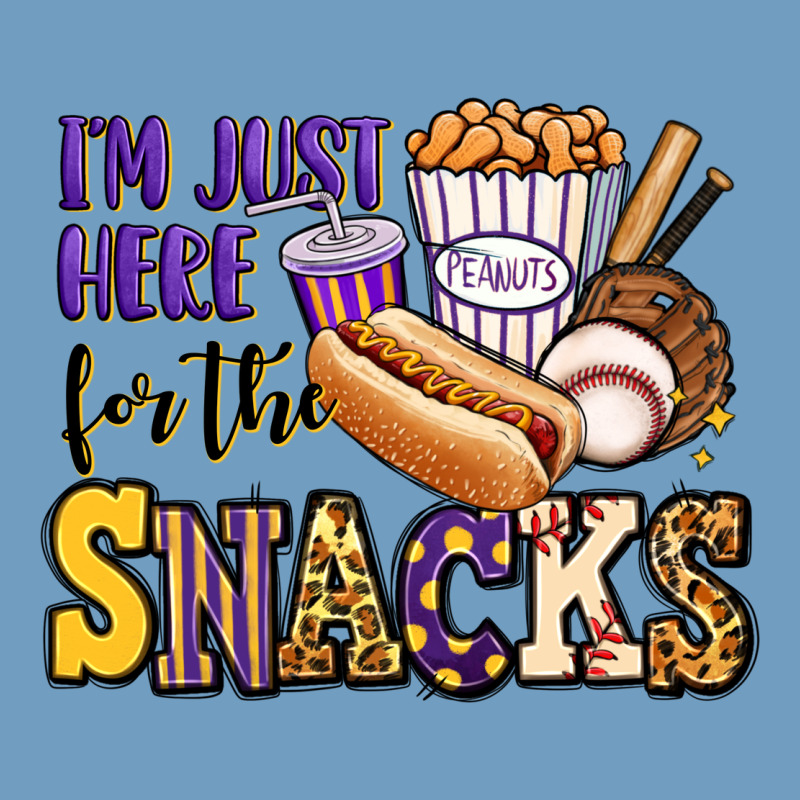 I'm Just Here For The Snacks Baseball Purple And G Urban Heavy Tee by Jasminsmagicworld | Teevron