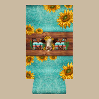 Mom Hereford Cattle Sunflowers On Tooled Leather Slim Can Cooler Long Sleeve Tee | Teevron