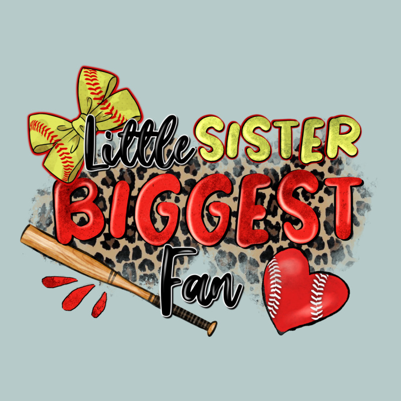 Little Sister Biggest Fan Softball Heavy Core Tee by Zillion Design Studio | Teevron
