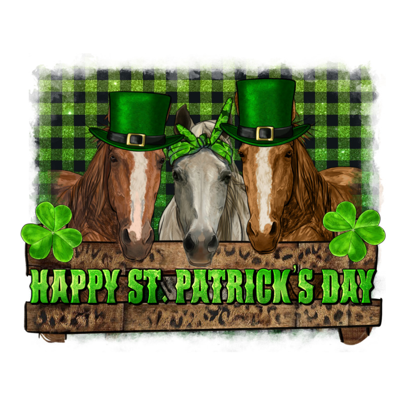 Happy St. Patricks Day Horses With Leprechaun Ladies Tee by RanaPortraitStore | Teevron