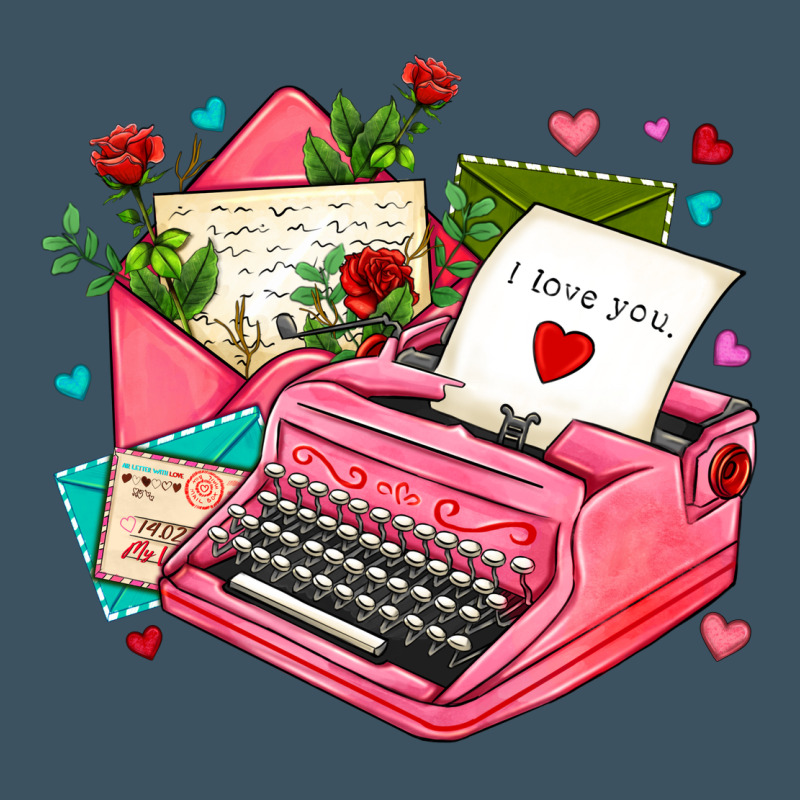 Pink Typewriter And Letters Urban Heavy Tee by AdoDesignShop | Teevron