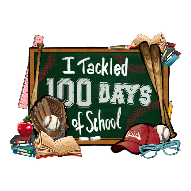 I Tacked 100 Days School Baseball Long Sleeve Tee by NancyCooperArtShop | Teevron