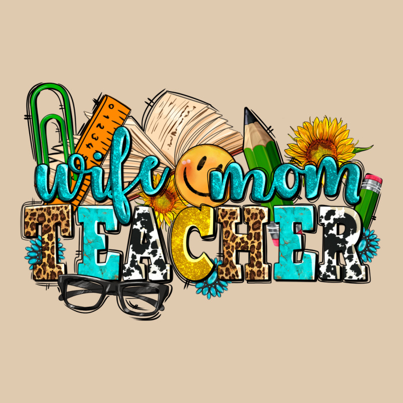Wife Mom Teacher With Sunflowers Heavyweight Sweatshirt by AdoDesignShop | Teevron
