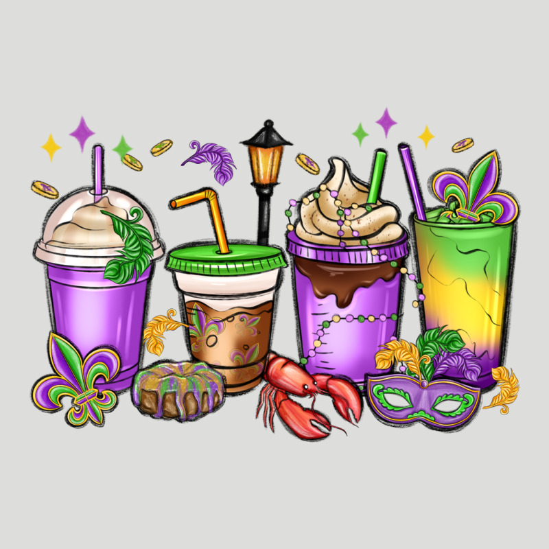 Mardi Gras Coffee Cups Zipper Hoodie by MaliasSmallBusiness | Teevron