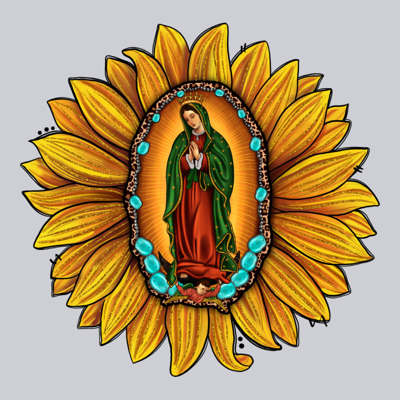 Our Lady Of Guadalupe Sunflower Heavyweight Sweatshirt by JahusDesignShop | Teevron