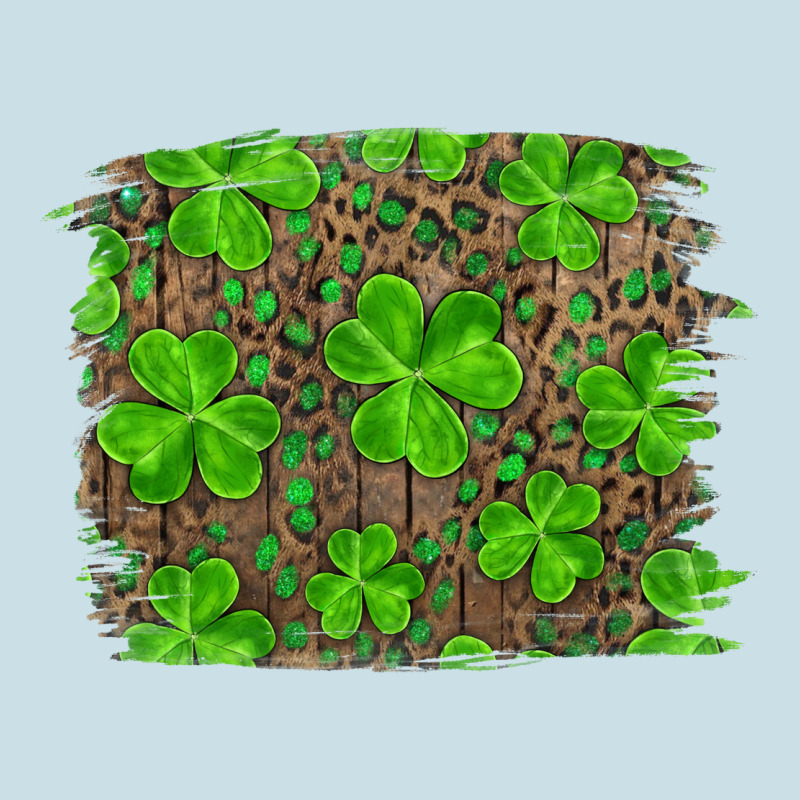 St Patricks Day Shamrock And Leopard Distressed Ba Ladies Tee by RanaPortraitStore | Teevron