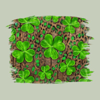 St Patricks Day Shamrock And Leopard Distressed Ba Ladies Tee | Teevron