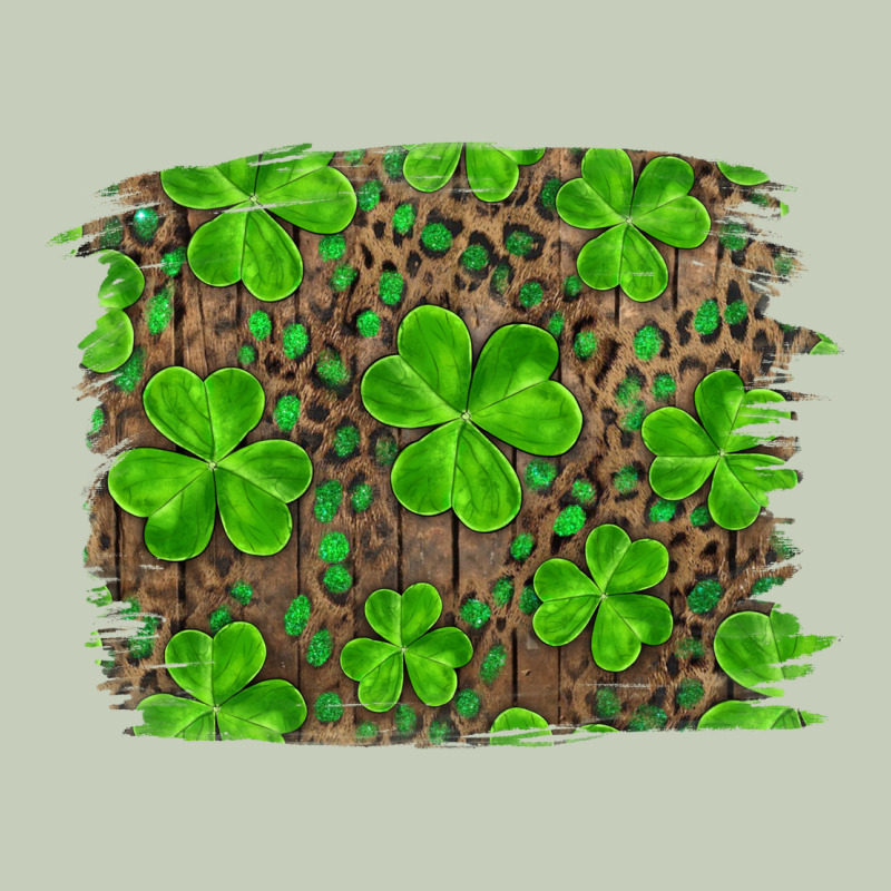St Patricks Day Shamrock And Leopard Distressed Ba Ladies Tee by RanaPortraitStore | Teevron