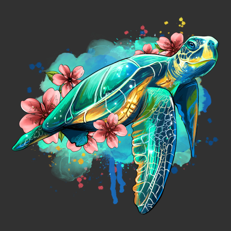 Floral Turtle Urban Heavy Tee by Jasminsmagicworld | Teevron