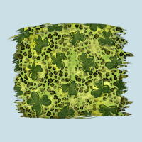 St Patricks Day Shamrock Leopard Background Ladies Tee | Teevron