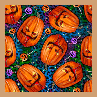 Halloween Pumpkin And Candy Seamless Pattern Vintage Tee | Teevron