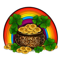 St Patricks Shamrock Gold Leopard Rainbow Ladies Tee | Teevron
