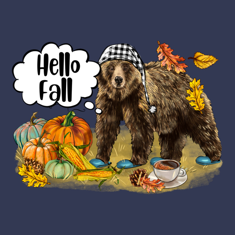 Hello Fall Brown Bear Heavyweight Hoodie by LillyAllenDesigns | Teevron