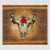 Bull Skull Flowers Glitter And Leopard Classic Tee | Teevron