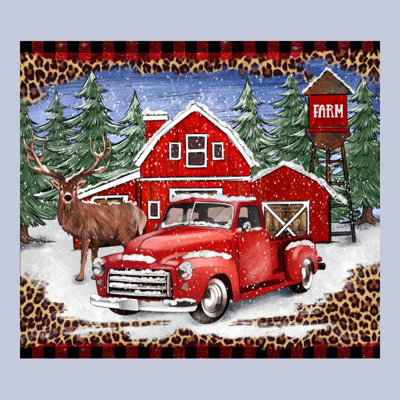 Christmas Farm Reindeer And Truck Long Sleeve Tee by BarkalooDesign | Teevron