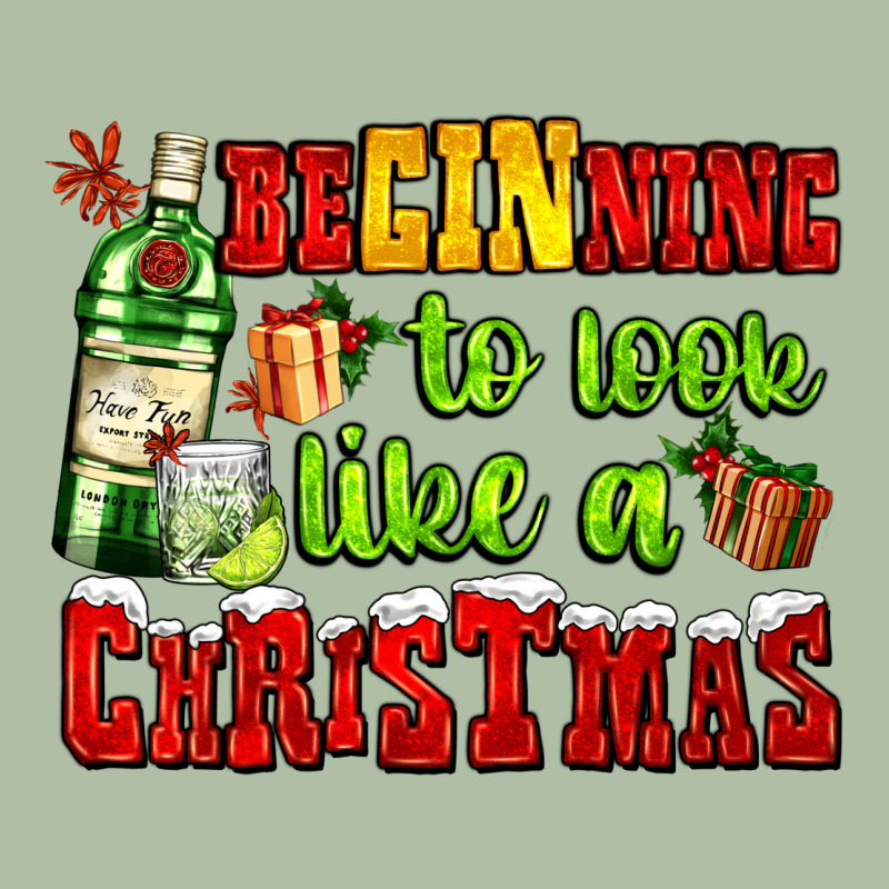 Beginning To Look Like A Christmas With Gin And Gifts Urban Heavy Tee by AdoDesignShop | Teevron