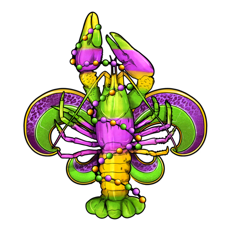 Mardi Gras Crawfish Fleur De Lis Long Sleeve Tee by Jasminsmagicworld | Teevron