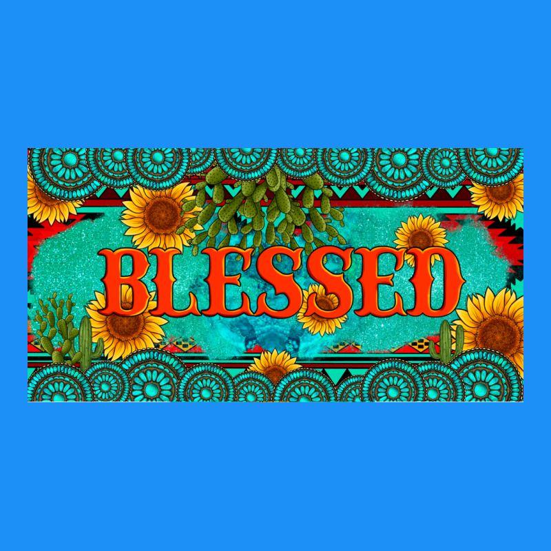 Blessed Turquoise Gemstone Cactus And Sunflower Licanse Plate Classic Tee by Artiststas | Teevron