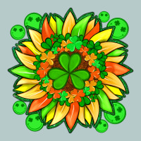 Sunflower With St Patricks Smiley Face And Shamrock With Glitter Heavy Core Tee | Teevron