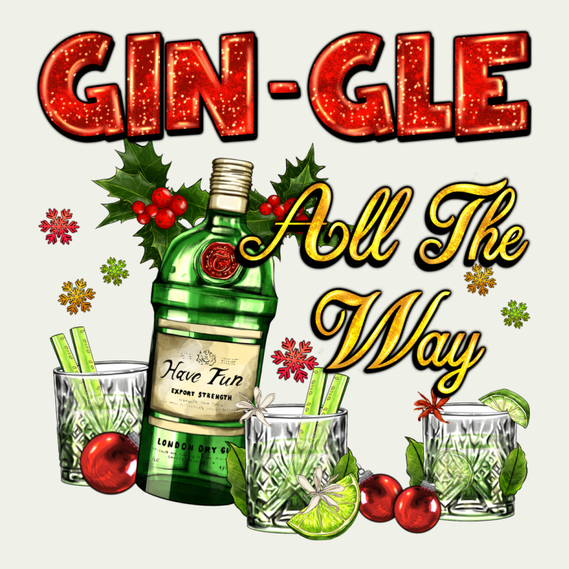 Gin`gle All The Way With Bottle And Cocktails Urban Heavy Tee by AdoDesignShop | Teevron