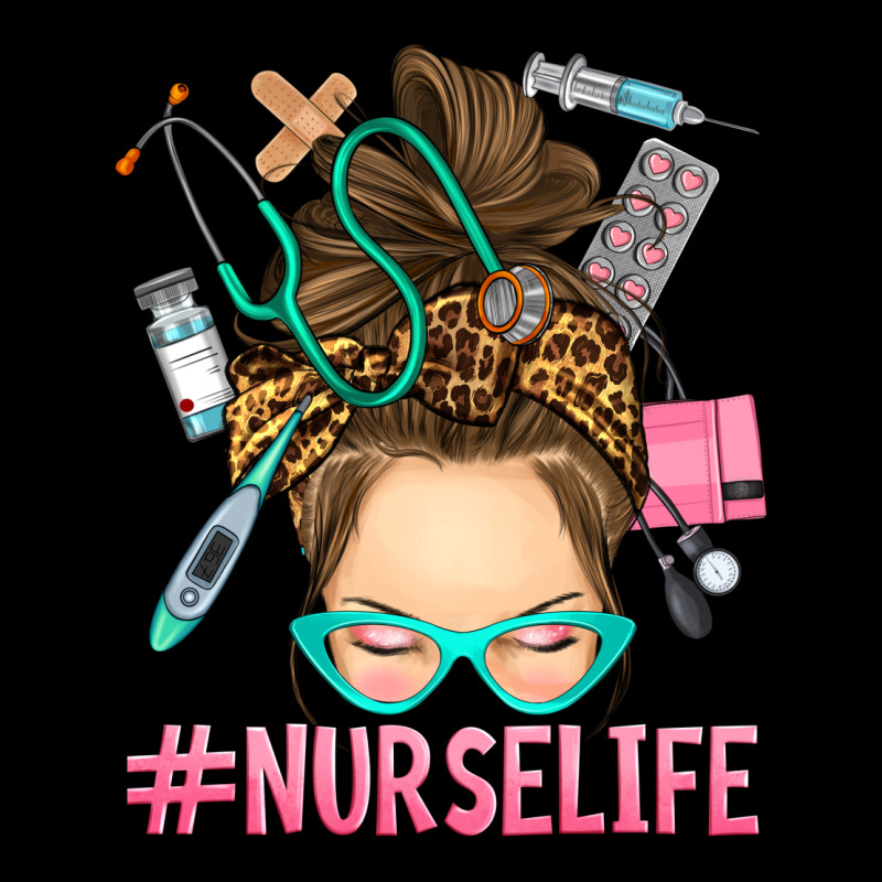 Messy Bun Nurse Life Ladies Tee by RanaPortraitStore | Teevron