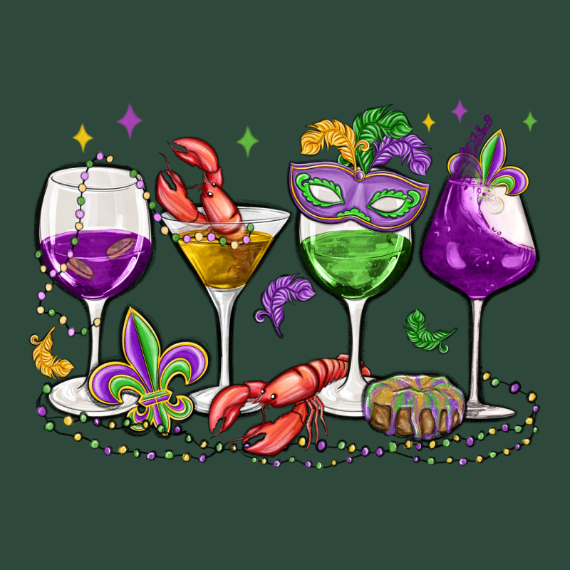 Mardi Gras Wine Glasses Zipper Hoodie by MaliasSmallBusiness | Teevron