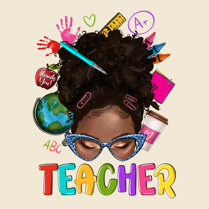 Teacher Afro Messy Bun Premium Tee by texasbilliewilder | Teevron