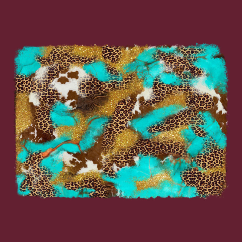 Western Turquoise Leopard And Cowhide Background Classic Tee by Artiststas | Teevron