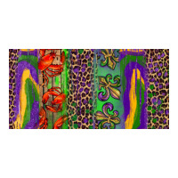 Mardi gras brushstrokes crawfish fleur de lis | Teevron